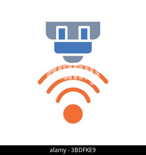 Flaches Farbsymbol des Abstandssensors für digitale Projekte und Druckprojekte. Minimale bereinigte Symbole für Apps und Websites. Moderne, einfache Symbole für UI UX und Branding Stock Vektor