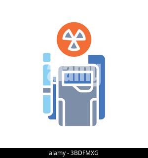 Flaches Farbsymbol des Strahlungsdetektors für Digital- und Druckprojekte. Minimale bereinigte Symbole für Apps und Websites. Moderne, einfache Symbole für UI UX und Marke Stock Vektor