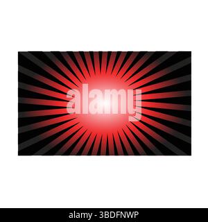 Dynamischer Pop Art Comic Sunburst Hintergrund, Retro Red und Black Radial Rays Design, abstrakte Comic-Stil Burst Muster. Stock Vektor