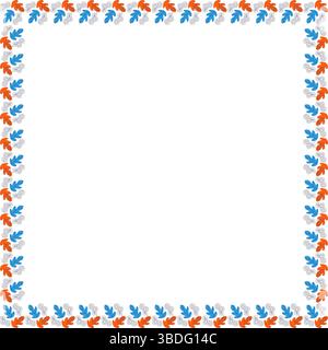 Rahmenschablone mit Blattelementen. Rechteckiger osterrand mit leerem Platz für Ihren Text Stock Vektor