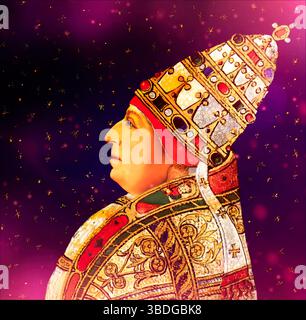 Papst Alexander VI., Alessandro VI., Alexandre VI., Alejandro VI., geb. Roderic Llancol i. de Borja, ca. 1431–1503, Herrscher der päpstlichen Staaten von 1492 bis zu seinem Tod 1503, digital nach einem Gemälde bearbeitet Stockfoto