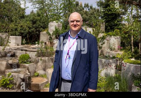 Dara O'Briain RHS Chelsea Flower Show 2025, VIP und Pressevorschau. Stockfoto