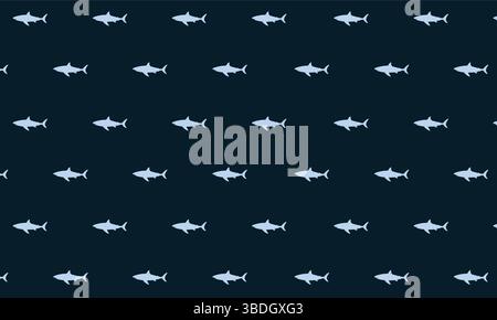 Nahtloses Haifischmuster Design Ozeanblauer Hintergrund Textil Stoff Druck Stock Vektor