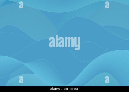 Blauer Hintergrund im Sommer. Ein abstrakter blauer Hintergrund. Meereswellen-Illustration. Stock Vektor