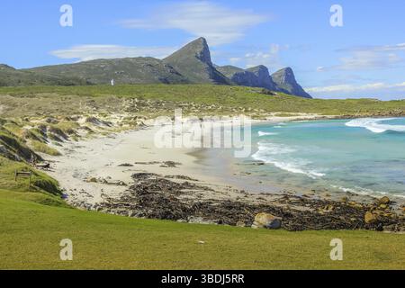 Entfernten Strand auf der östlichen Seite der Kap Halbinsel mit Blick auf die False Bay, Western Cape, Südafrika. Das Kap der Guten Hoffnung bietet wilde und Dange Stockfoto