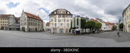 Deutschland - 21. Juni 2020: Panoramablick auf die historische Altstadt von Ravensburg in Süddeutschland mit dem Lederhaus Stockfoto