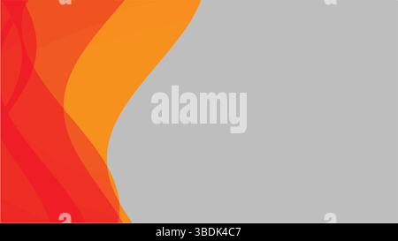 Orangefarbener Wellenvektor, abstrakte gekrümmte Linien, moderne Hintergrundillustration für kreative Projekte Stock Vektor