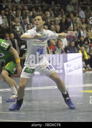 Dänischer Handballspieler Hans Lindberg HSV Handball DHB HBL DKB Handball-Bundesliga Saison 2013/14, dänischer Handballspieler Hans Lindberg HSV Handball DH Stockfoto