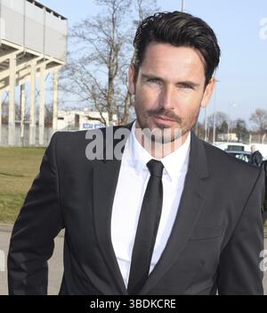 Fernsehdarsteller u Teilnehmer RTL-Fernsehshow der Bachelor 2013 Jan Kralitschka am 8.3.14 Magdeburg, TV-Schauspieler und Teilnehmer der RTL-Fernsehshow de Stockfoto