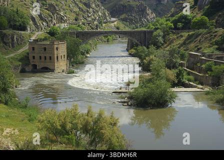 Toledo Puente Nuevo de Alcantara Stockfoto
