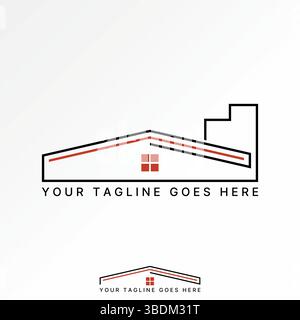 Logo Design Grafik Konzept kreative Premium Vektor Stock Bild Top Sell einfache Linie Haus Gebäude Skyline Schlüsselentwicklung Lagerstruktur Fabrik Stock Vektor