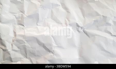 Weißer Hintergrund und Tapete durch zerknitterte Papierstruktur, offenen Raum und die Textur von zerknittertem Papier. Zerknitterte Papierstruktur, weißer Hintergrund und Stock Vektor