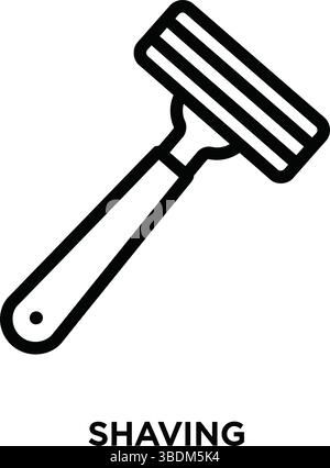 Minimalistisches Schwarz-weiß-Rasiermesser-Symbol – Symbol für Pflege und Hygiene Stock Vektor