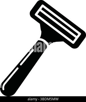 Minimalistisches Schwarz-weiß-Rasiermesser-Symbol – Symbol für Pflege und Hygiene Stock Vektor