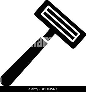 Minimalistisches Schwarz-weiß-Rasiermesser-Symbol – Symbol für Pflege und Hygiene Stock Vektor
