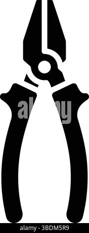 Schwarz-weiß Silhouette der Zange – minimalistische Illustration des Handwerkzeugs Stock Vektor