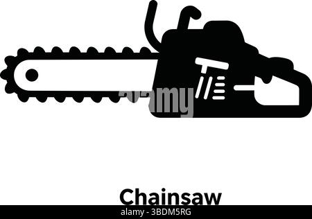 Silhouette Der Motorsäge Stock Vektor