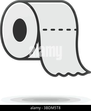 Minimalistische Toilettenpapierrolle Icon – Hygiene- und Badezimmerausstattung Stock Vektor