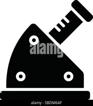 Schwarz-weiße Mörtel- und Pistill-Ikone – minimalistisches Silhouette-Symbol für kulinarische und wissenschaftliche Zwecke Stock Vektor