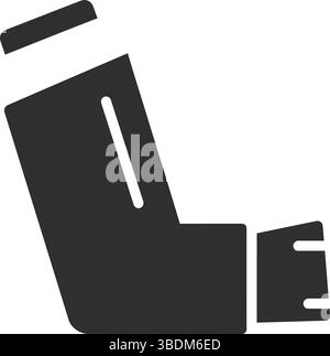 Symbol für den Inhalator in Schwarz-weiß Stock Vektor