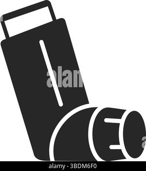 Symbol für den Inhalator in Schwarz-weiß Stock Vektor