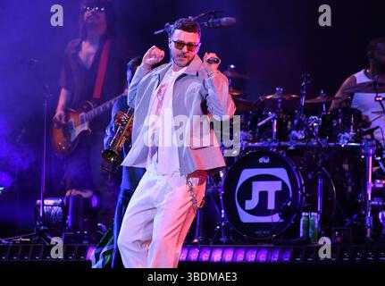 Justin Timberlake tritt am 2. Tag des BottleRock Napa Valley Music Festivals auf der Napa Valley Expo am 24. Mai 2025 in Napa, Kalifornien, auf./SIPA USA Stockfoto