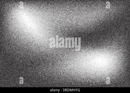 Schwarze alte Textur mit körnigem Rauschen. Gestörter Retro-Fotoeffekt. Kornfilterüberlagerung. Schmirgelnde Textur mit Staub, subtilen Flecken. Vektor-Retro Stock Vektor