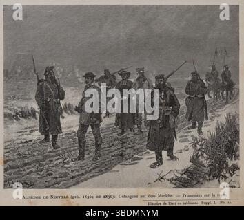 Deutsch-Französischer Krieg (1870–1871). Die Geiseln. Gravur. Original 1878 von Alphonse Marie de Neuville (1835–1885). In Campagne, von Jules Richard Stockfoto
