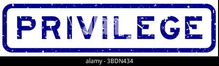 Grunge blaues Privilege Wort quadratischer Gummisiegelstempel auf weißem Hintergrund Stock Vektor