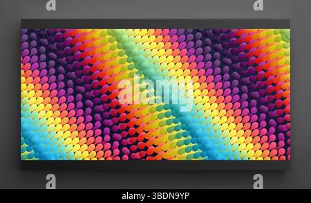 Wellige Oberfläche mit dynamischem Effekt. Molekularer abstrakter Hintergrund. Zellschicht. 3d-Vektorgrafik für Wissenschaft oder Medizin. Stock Vektor