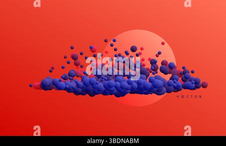 Wolke. Schwimmende Flecken. Abstraktes Banner mit flüssigen Formen. 3D-Vektordarstellung für Werbung, Marketing oder Präsentation. Stock Vektor