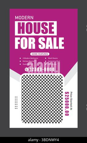 Real Estate instagram Story Stock Vektor