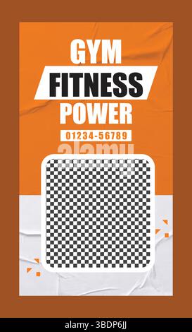 Gym Workout Medien Social Story Post Stock Vektor