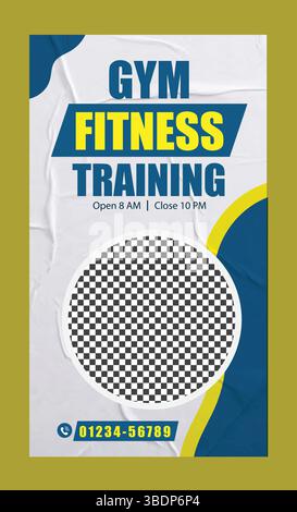 Gym Workout Medien Social Story Post Stock Vektor