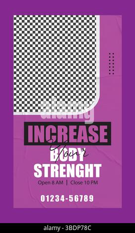 Fitness Gym Training instagram Story Design Stock Vektor