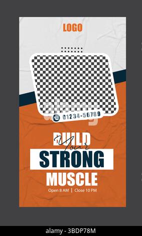 Fitness Gym Training instagram Story Design Stock Vektor