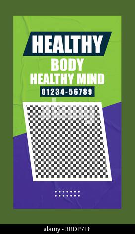 Fitness Gym Training instagram Story Design Stock Vektor