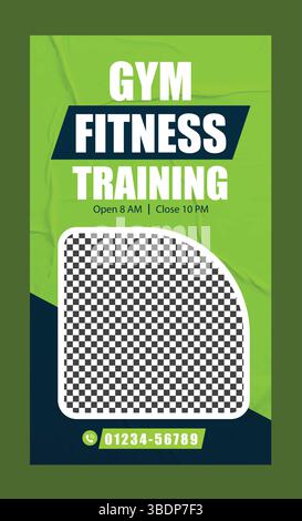 Fitness Gym Training instagram Story Design Stock Vektor