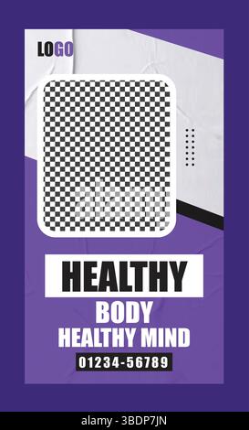 Fitness Gym Training instagram Story Design Stock Vektor