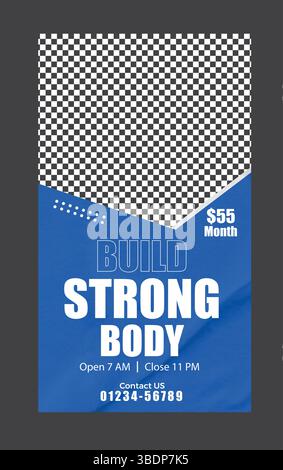 Fitness Gym Training instagram Story Design Stock Vektor