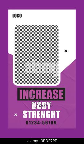 Fitness Gym Training instagram Story Design Stock Vektor