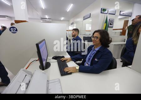 SAC Service Point gandu, bahia, brasilien - 4. Mai 2025: SAC Service Point - Citizen Service Center in der Stadt Gandu. GANDU BAHIA BRASILIEN Copyright: XJoaxSouzax 040525JOA358 Stockfoto