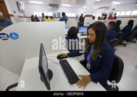 SAC Service Point gandu, bahia, brasilien - 4. Mai 2025: SAC Service Point - Citizen Service Center in der Stadt Gandu. GANDU BAHIA BRASILIEN Copyright: XJoaxSouzax 040525JOA359 Stockfoto