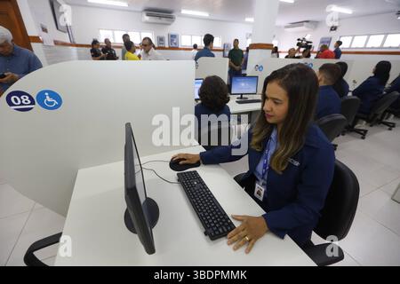 SAC Service Point gandu, bahia, brasilien - 4. Mai 2025: SAC Service Point - Citizen Service Center in der Stadt Gandu. GANDU BAHIA BRASILIEN Copyright: XJoaxSouzax 040525JOA361 Stockfoto