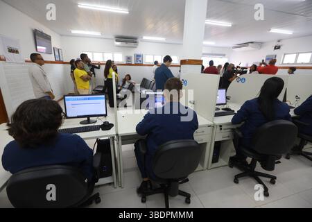 SAC Service Point gandu, bahia, brasilien - 4. Mai 2025: SAC Service Point - Citizen Service Center in der Stadt Gandu. GANDU BAHIA BRASILIEN Copyright: XJoaxSouzax 040525JOA365 Stockfoto