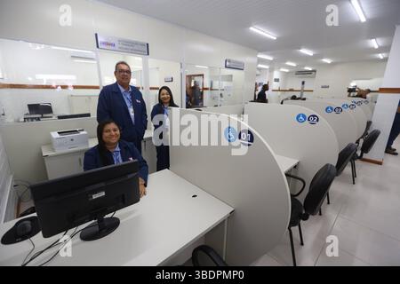 SAC Service Point gandu, bahia, brasilien - 4. Mai 2025: SAC Service Point - Citizen Service Center in der Stadt Gandu. GANDU BAHIA BRASILIEN Copyright: XJoaxSouzax 040525JOA374 Stockfoto