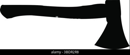 Schwarze Axt-Silhouette isoliert auf weißem Hintergrund für Design, Logo und Dekoration. Stock Vektor