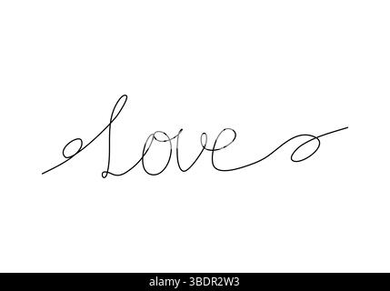 Liebe Schriften. Illustration eines Zeilenvektors. Stock Vektor
