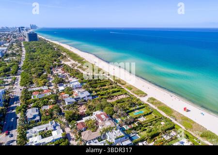 Miami Beach Florida, North Beach, öffentlicher Atlantik-Strand, Sandwasser, Strandresidenzen am Meer, 7700 Blocks, Surfside Beyond, Collins Avenue, Coas Stockfoto