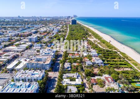 Miami Beach Florida, öffentlicher Atlantik-Strand, Sandwasser, Strandresidenzen am Meer, 7700 Blocks, Surfside Beyond, Collins Avenue, North Beach, beac Stockfoto